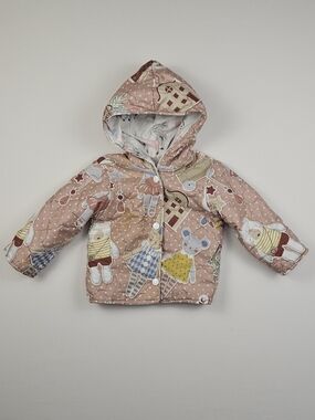 Handmade Reversible Jacket Unicorn Rainbow Bunny Bear Hooded Coat 12-18M